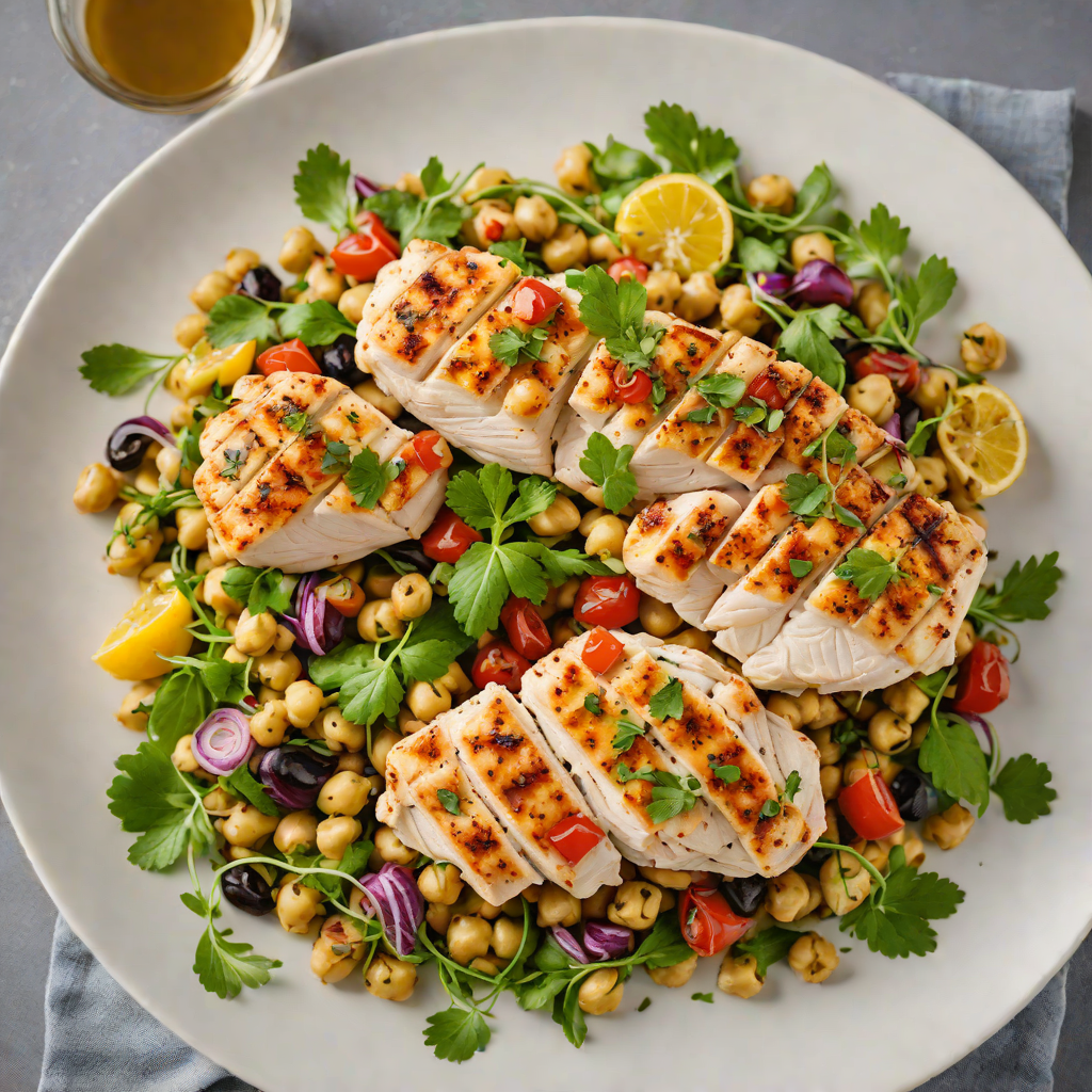Grilled Citrus-Herb Chicken with Mediterranean Chickpea Salad