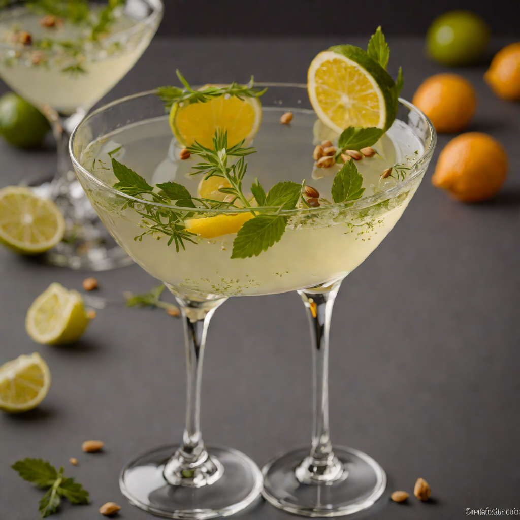 Herb-Infused Gin Martini with Citrus Zest