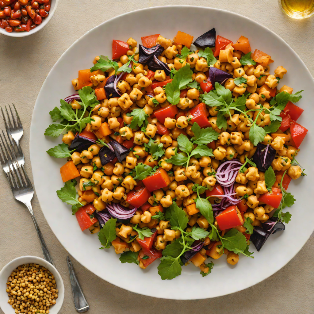 Harissa-Spiced Roasted Vegetable and Chickpea Bowl