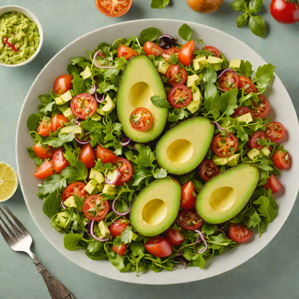 Half-and-Half Avocado and Tomato Salad with Lime Vinaigrette