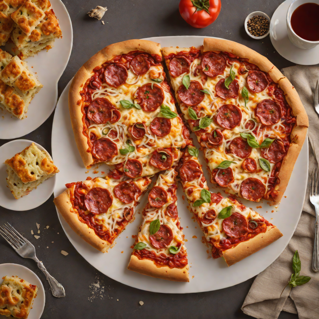 Baked Italian-Style Pepperoni Pizza with Monkey Cinnamon Bread