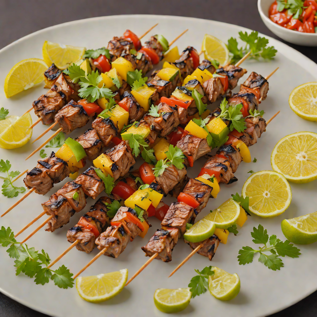 Citrus-Marinated Caribbean Jerk Pork Skewers