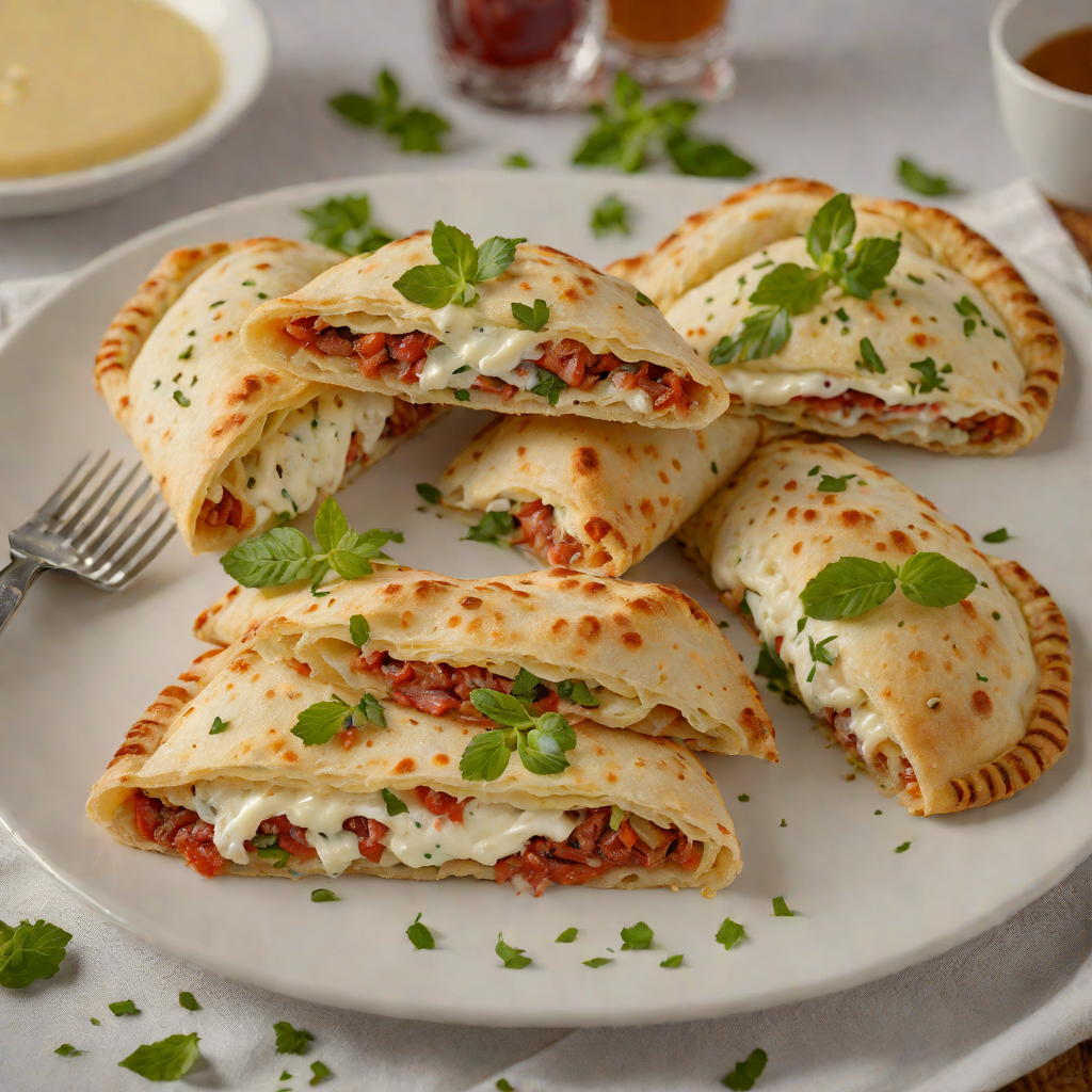 Baked Pepperoni and Mozzarella Calzones with Garlic Herb Butter