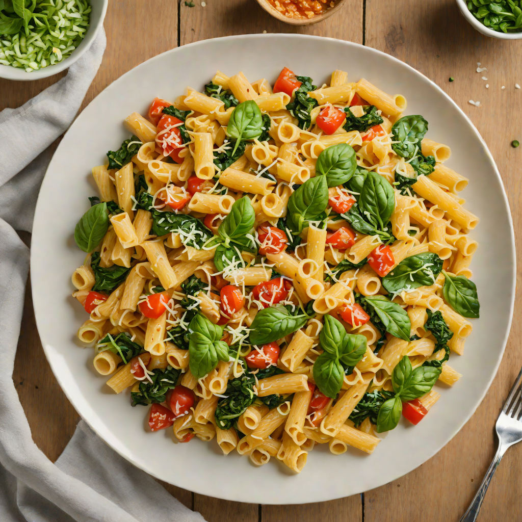 One-Pot Cheesy Vegetable Pasta with Spinach
