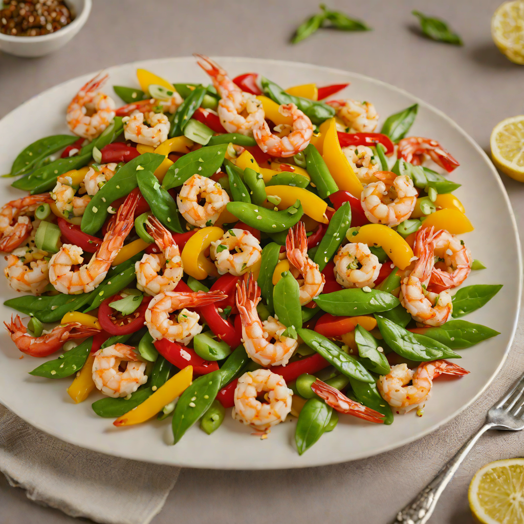 Honey-Lime Shrimp Stir Fry with Bell Peppers and Snow Peas