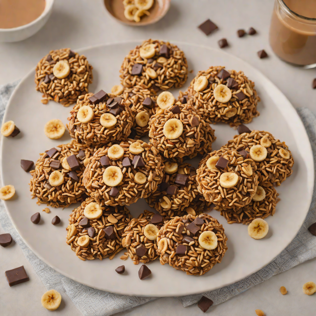 No-Bake Chocolate Banana Oat Cookies with Peanut Butter