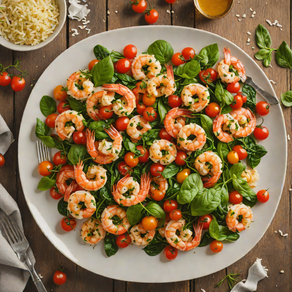 Garlic Sautéed Shrimp with Cherry Tomato and Spinach Skillet