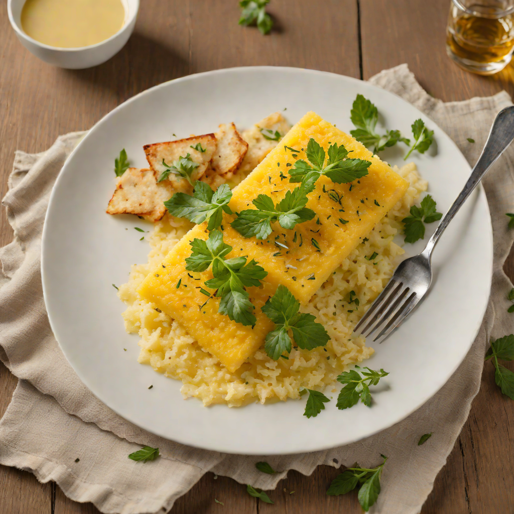 Oven-Baked Italian Herb Polenta with Parmesan Crisp
