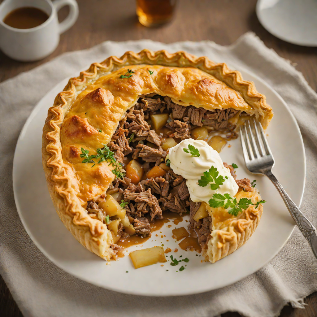 Slow-Baked Beef and Potato Pie with Golden Pastry