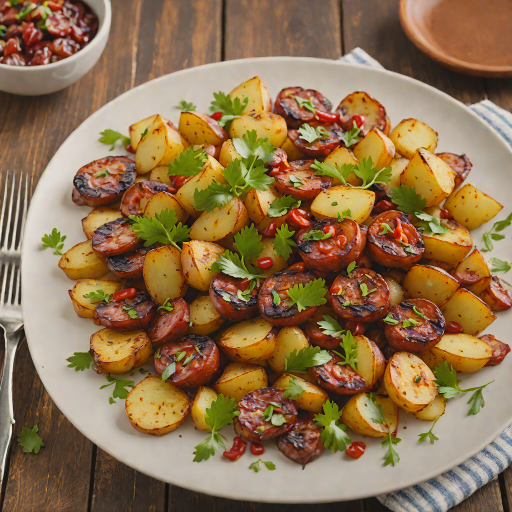 Pan-Fried Spanish Chorizo and Potatoes with Garlic
