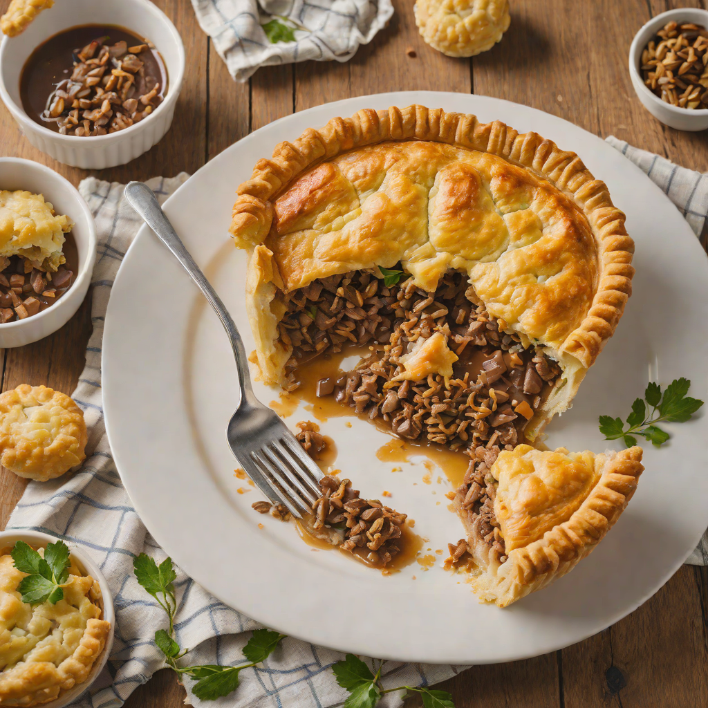 Oven-Baked Aussie Meat Pie with Flaky Pastry