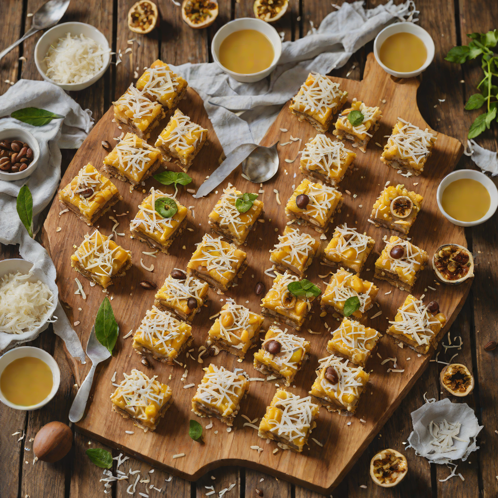No-Bake Macadamia and Passionfruit Lamington Bars