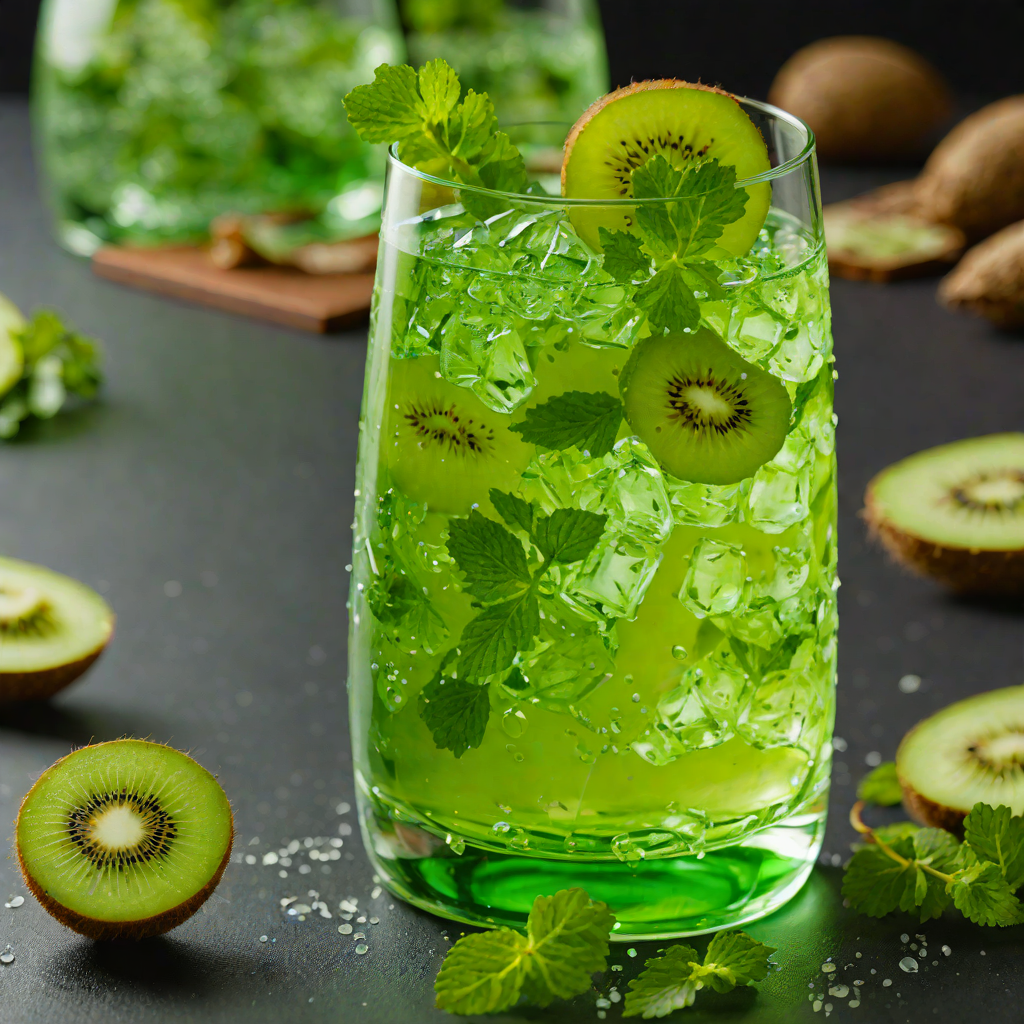 Sparkling Emerald Elixir with Kiwi and Mint