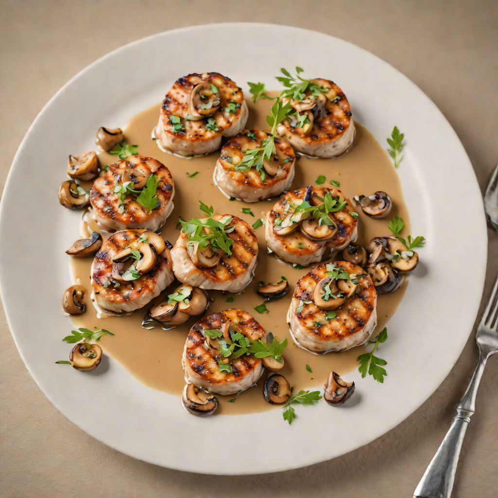 Sautéed Pork Tenderloin Medallions with Mushroom and Herb Sauce