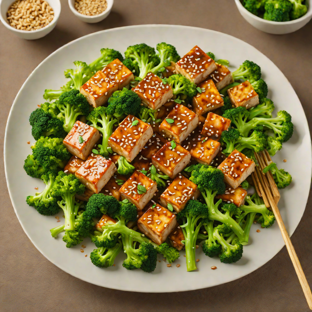 Stir-Fried Tofu with Sesame-Ginger Glaze and Broccoli