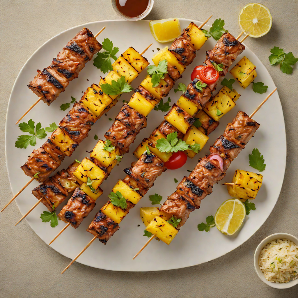 Grilled Pineapple and Jerk-Spiced Pork Kebabs