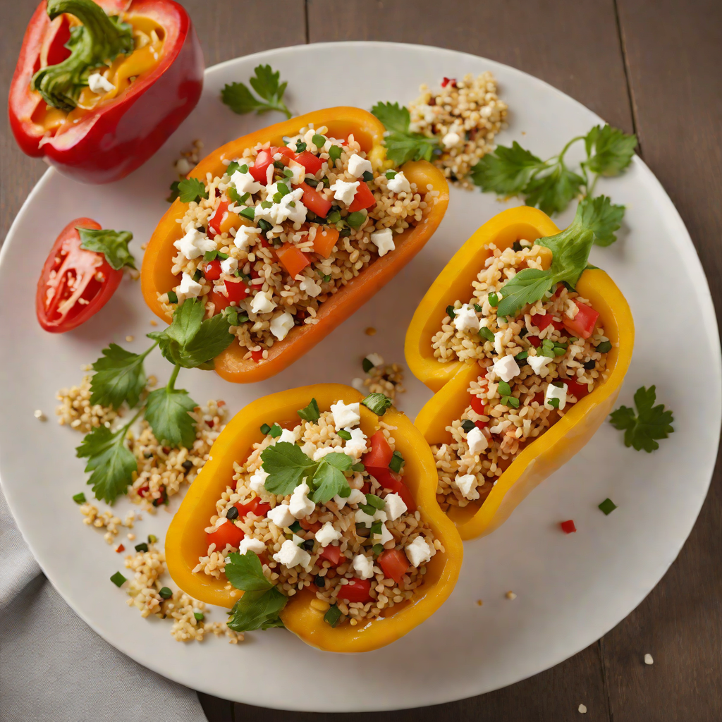 Half-Stuffed Bell Peppers with Quinoa and Feta