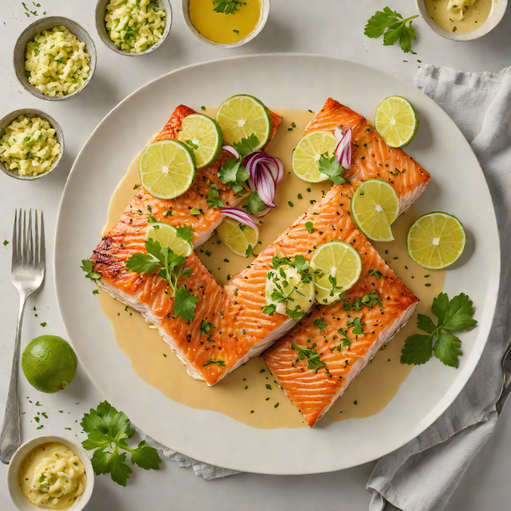 Crisp Pan-Seared Salmon with Garlic-Lime Butter Sauce