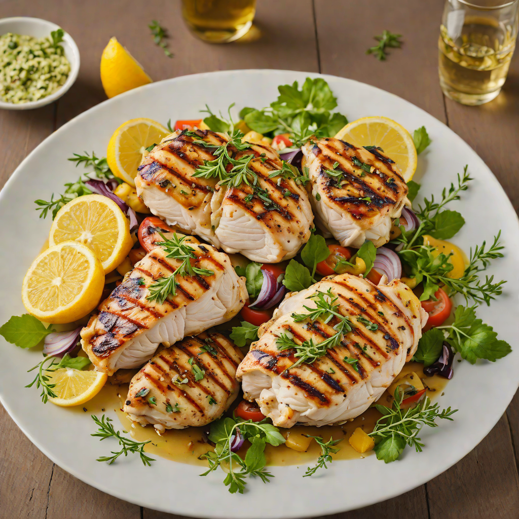 Grilled Lemon-Thyme Chicken with Zesty Herb Vinaigrette