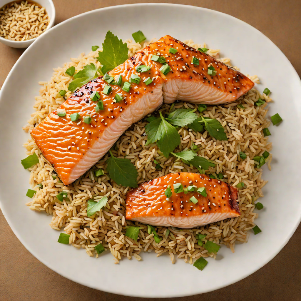 Miso-Glazed Salmon with Sesame-Scented Brown Rice