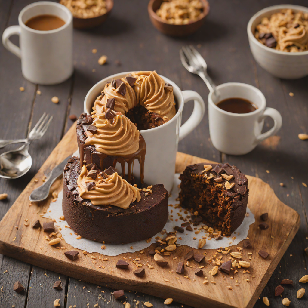 Microwave 5-Ingredient Peanut Butter Chocolate Mug Cake