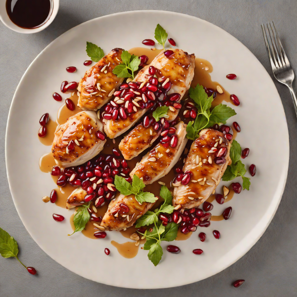 Pan-Seared Chicken with Toasted Almond and Pomegranate Glaze