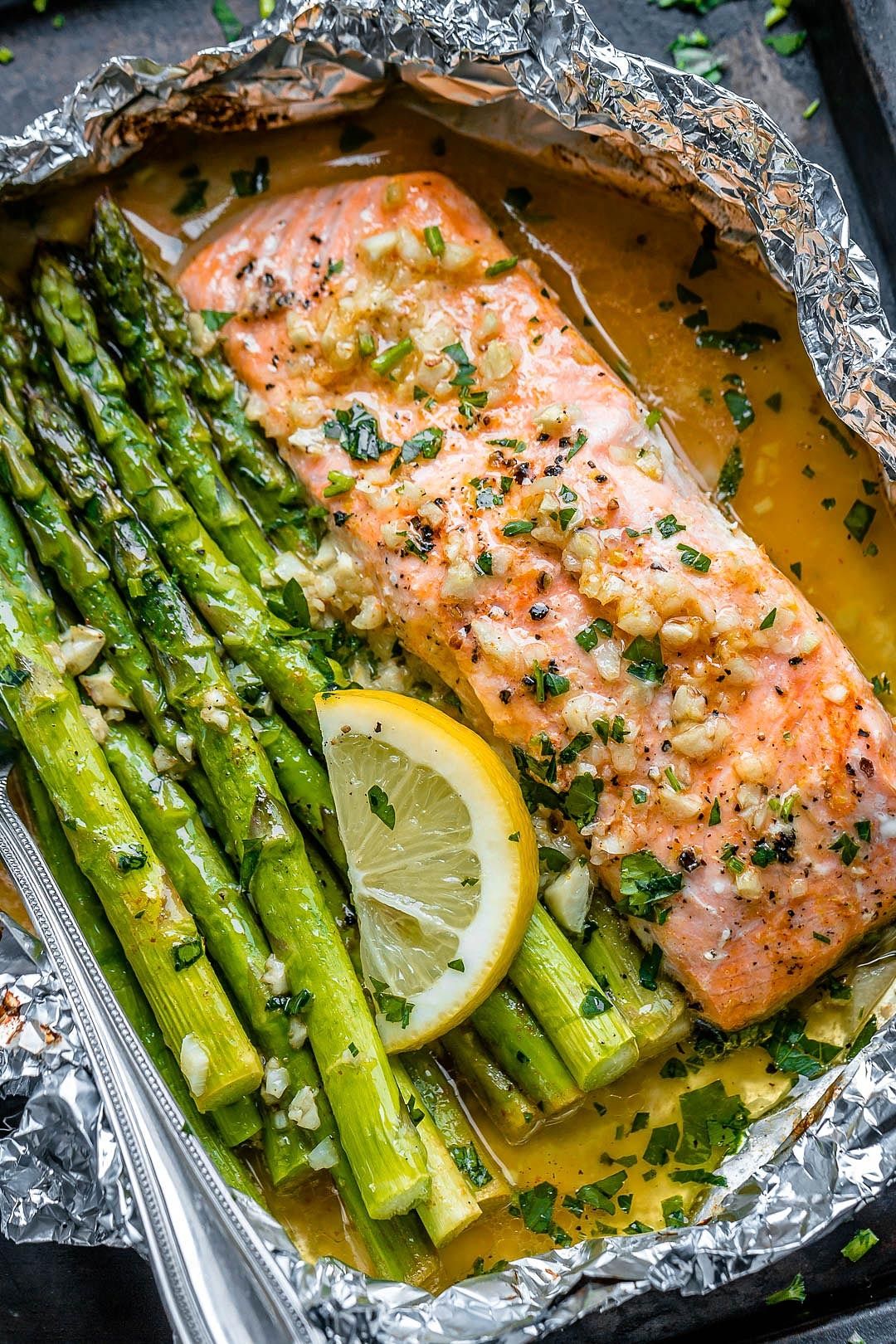 Baked Cajun-Spiced Salmon with Garlic-Butter Asparagus