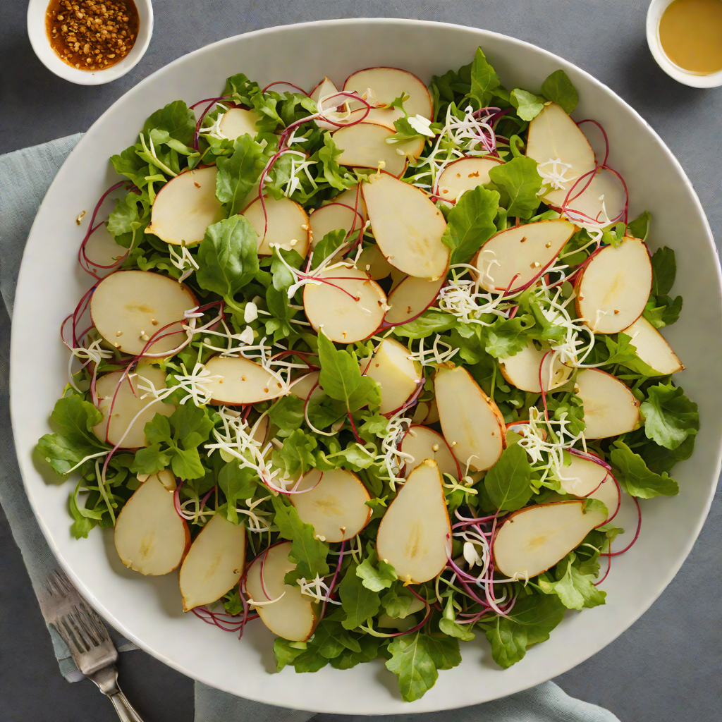 Asian Pear and Daikon Salad with Ginger-Sesame Dressing