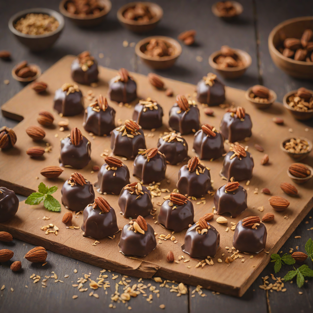 No-Bake Chocolate Almond Bonbons with Hazelnut Praline