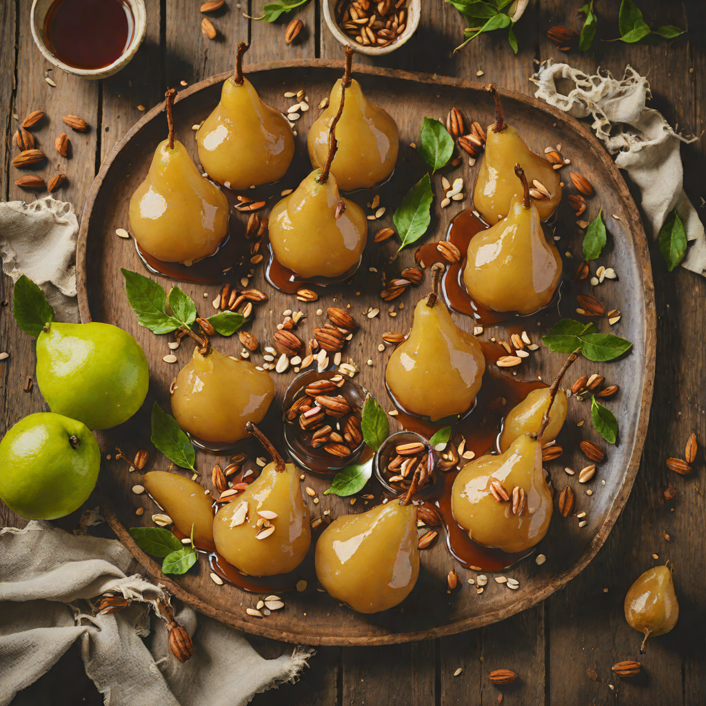 Wine-Poached Pears with Honey and Almonds