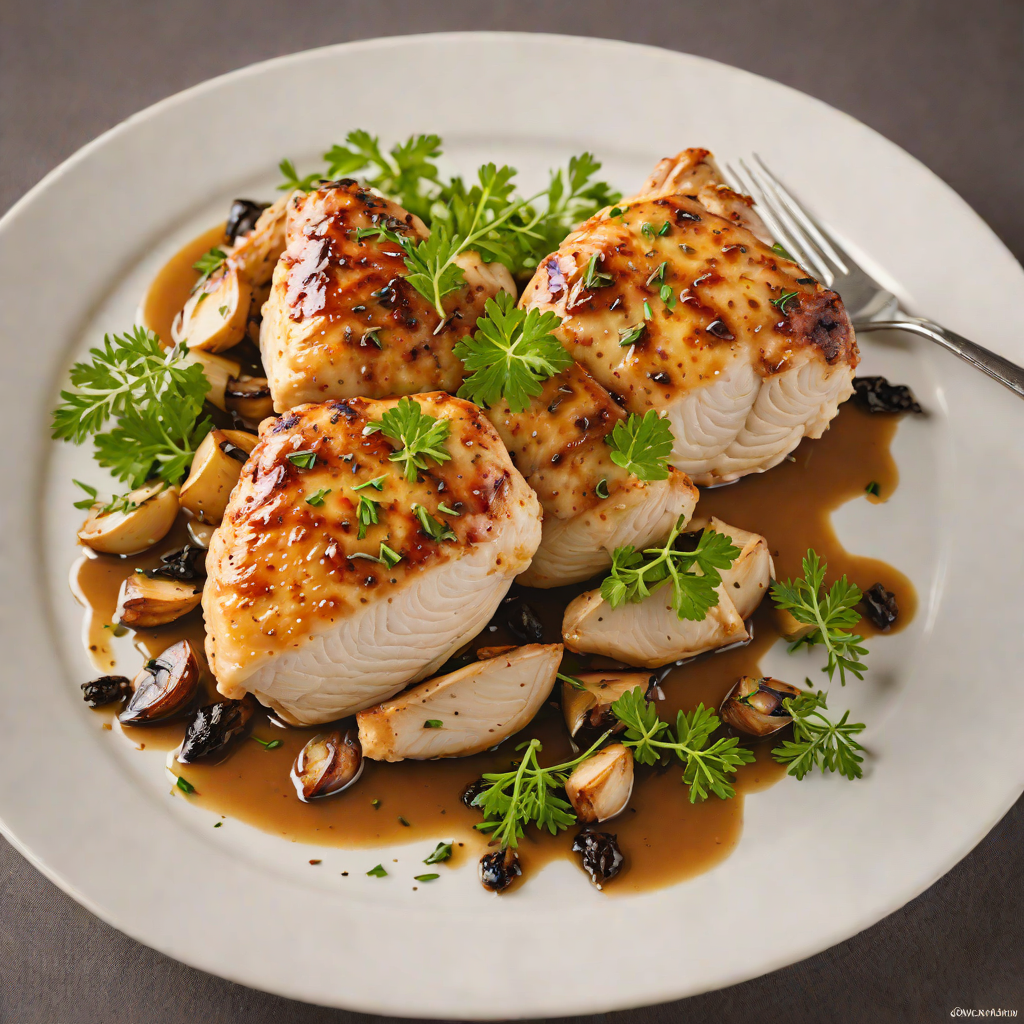 Pan-Seared Chicken with Roasted Garlic and Thyme Reduction