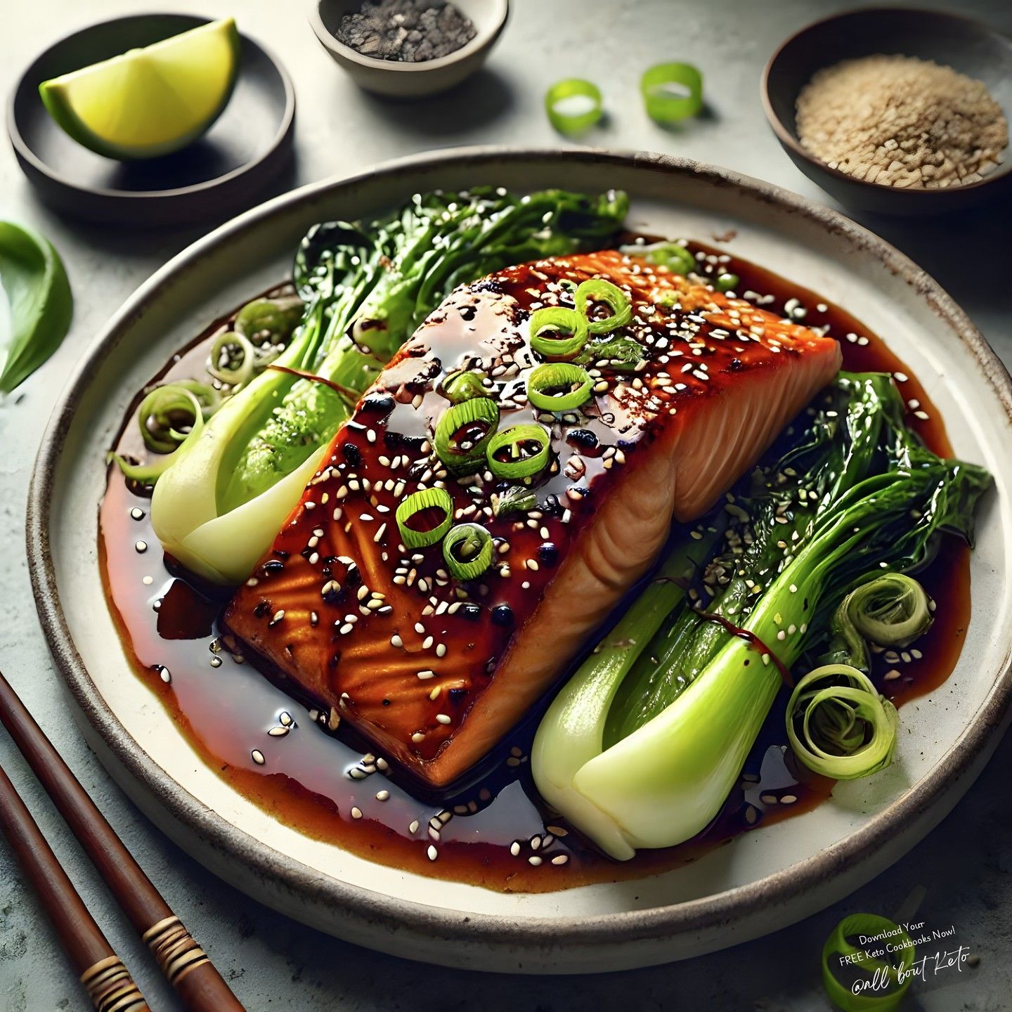 Sesame-Glazed Salmon with Crispy Bok Choy