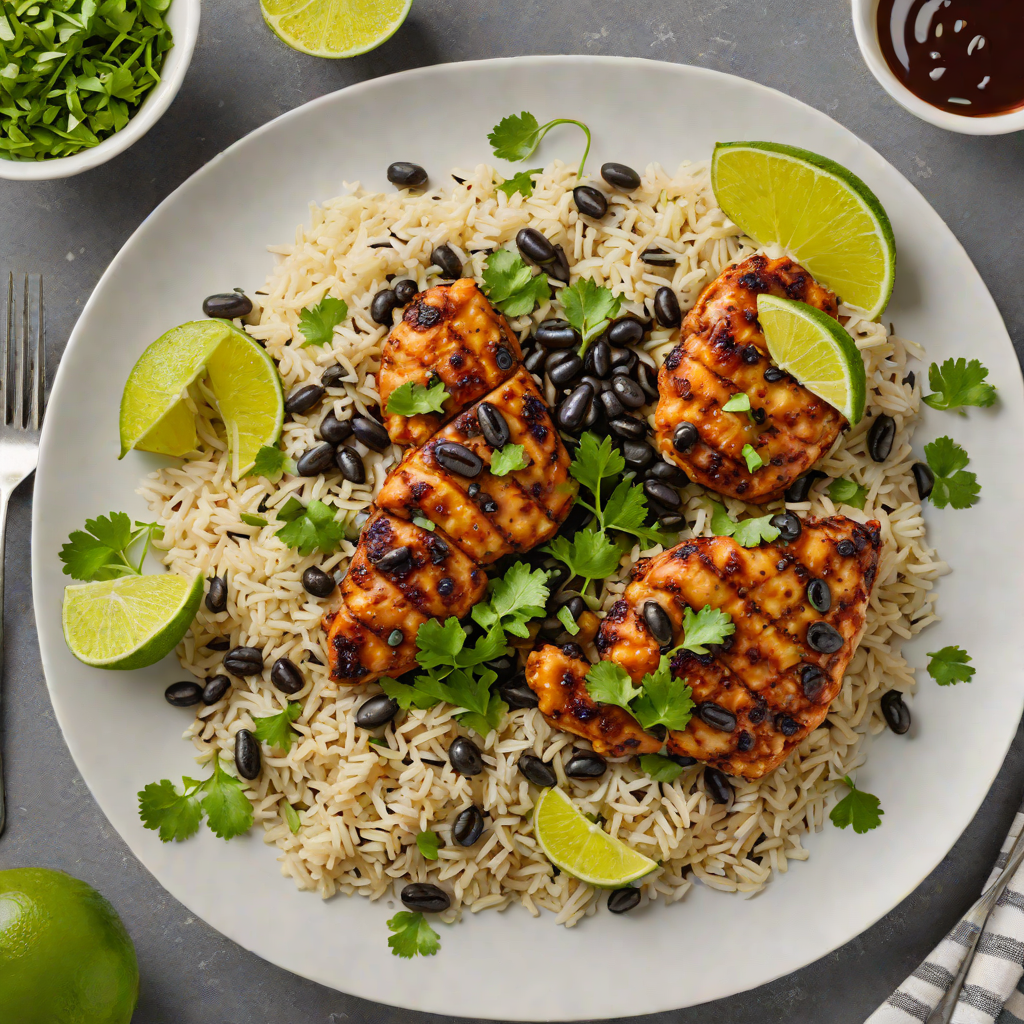 Spiced Pollo Plate with Black Beans and Cilantro Lime Rice