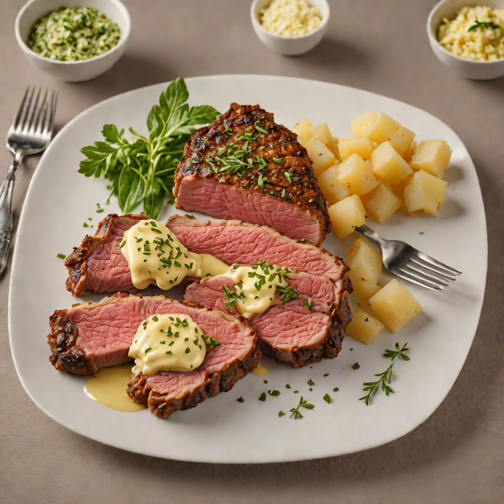Herb-Crusted Ribeye with Garlic Butter