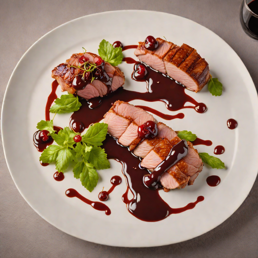 Pan-Seared Duck Breast with Bitter Chocolate and Cherry Sauce