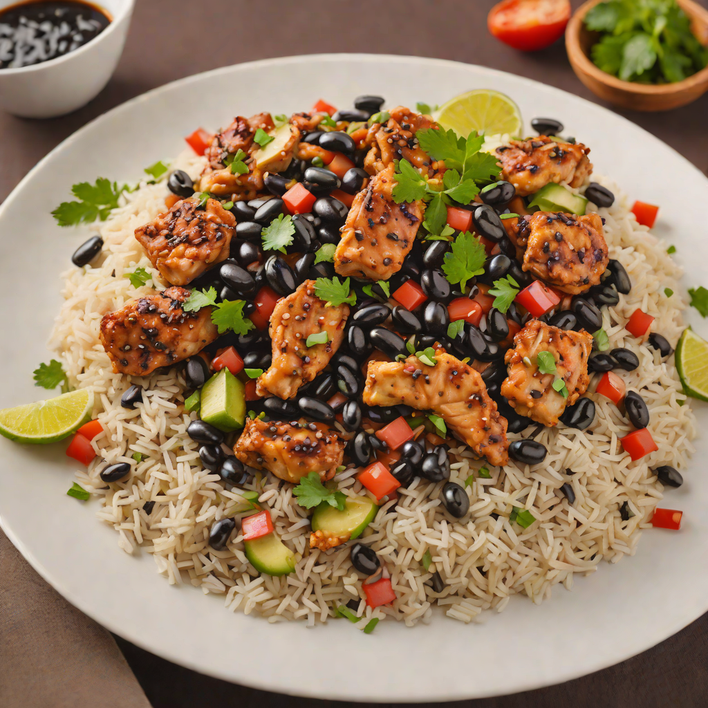 Stir-Fried Pollo with Black Beans and Rice