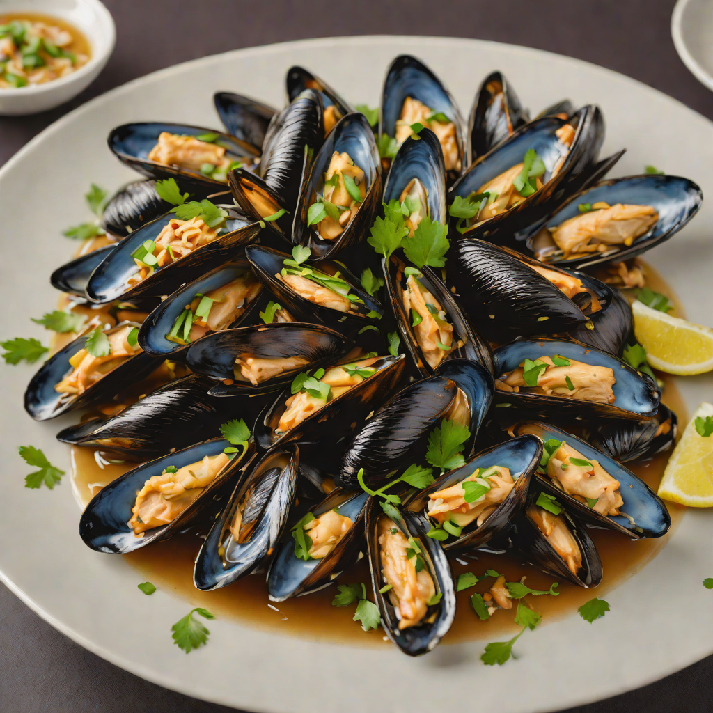 Sake-Steamed Mussels with Garlic and Scallions