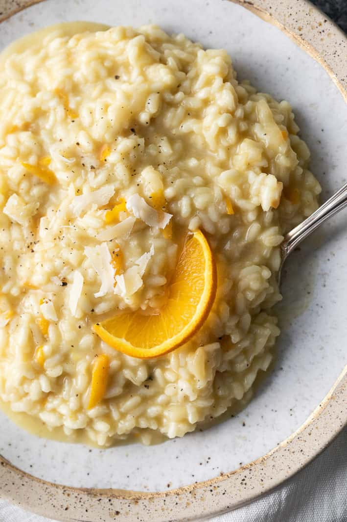 Bitter Orange Risotto with Aperol Glaze