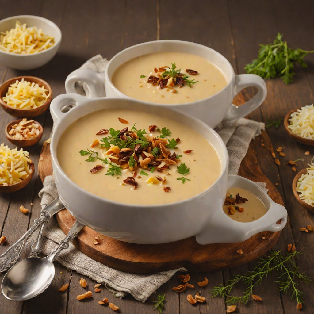 Rustic Wisconsin Beer Cheese Soup with Caramelized Onions