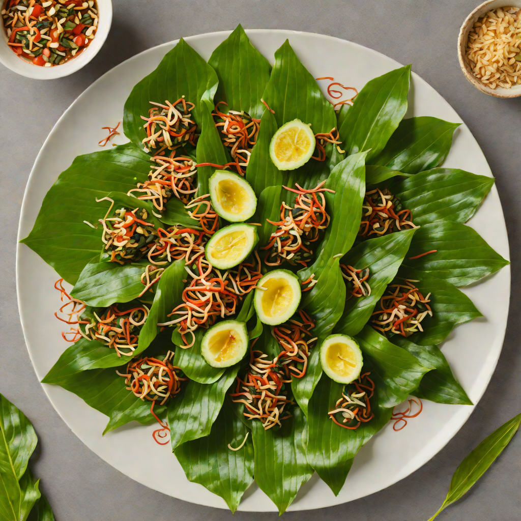 Betel Leaf Miang Khum with Toasted Coconut and Ginger