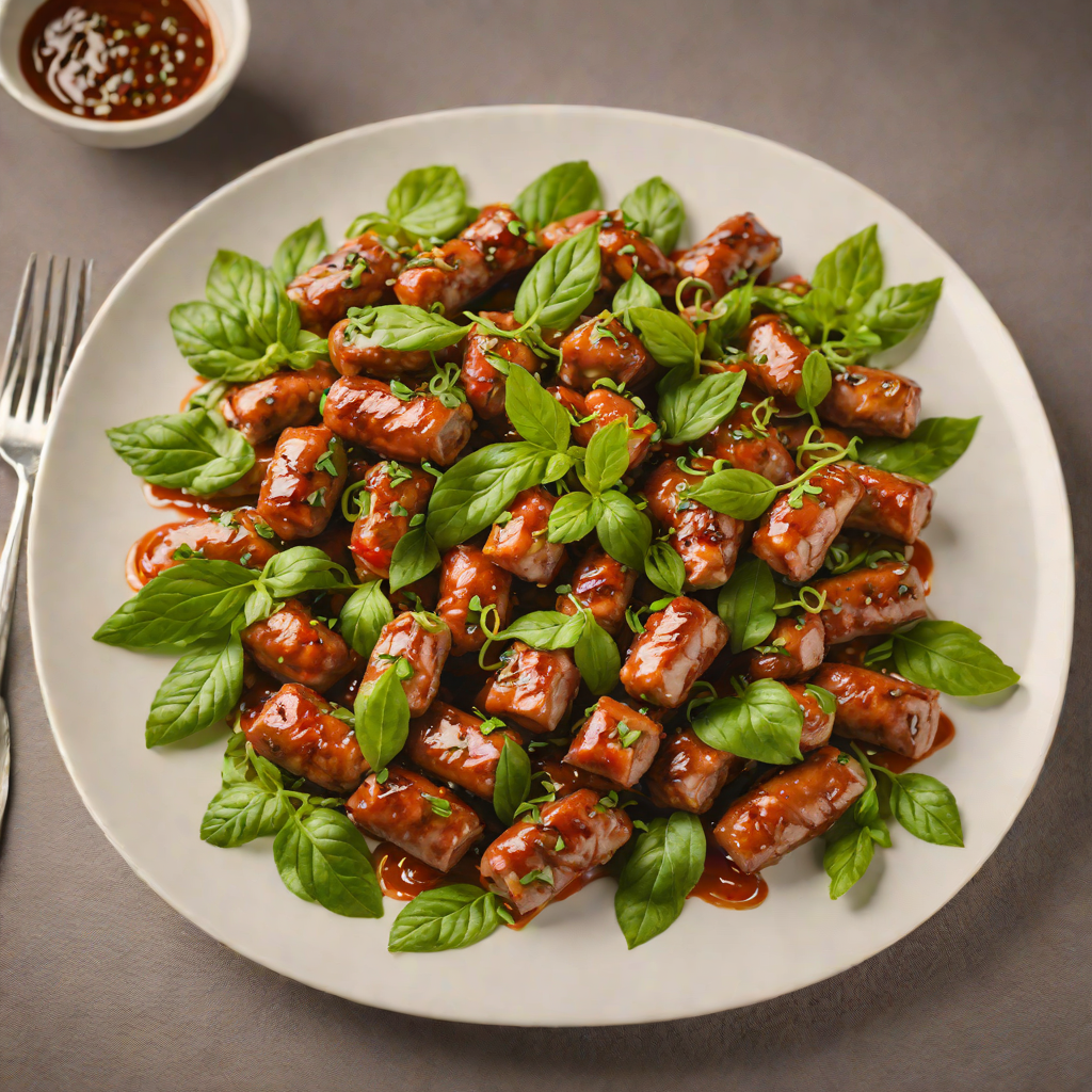 Stir-Fried Thai Homemade Sausage with Holy Basil