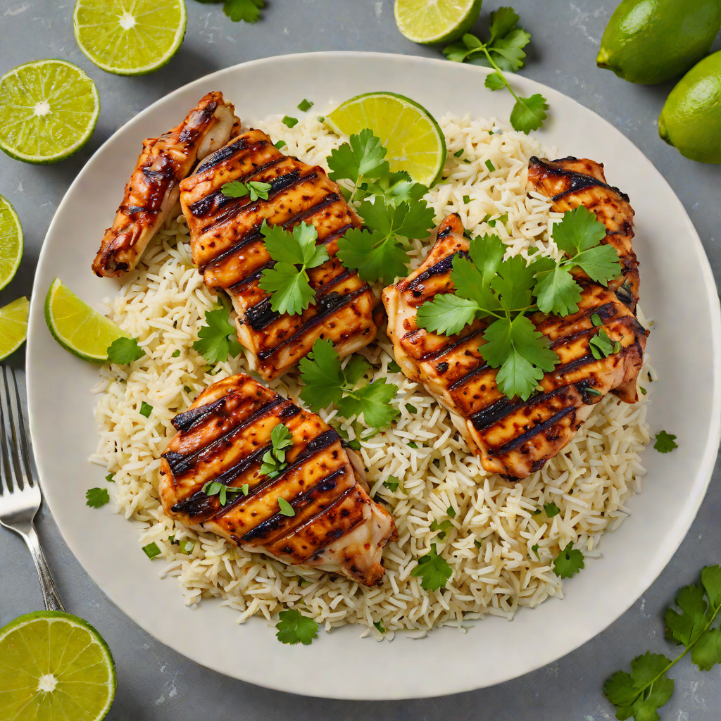Marinated Pollo Asado with Cilantro Lime Rice