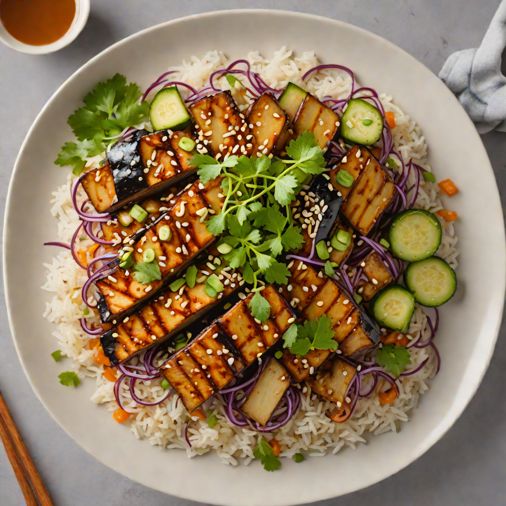 Marinated Miso-Glazed Eggplant Donburi Bowl