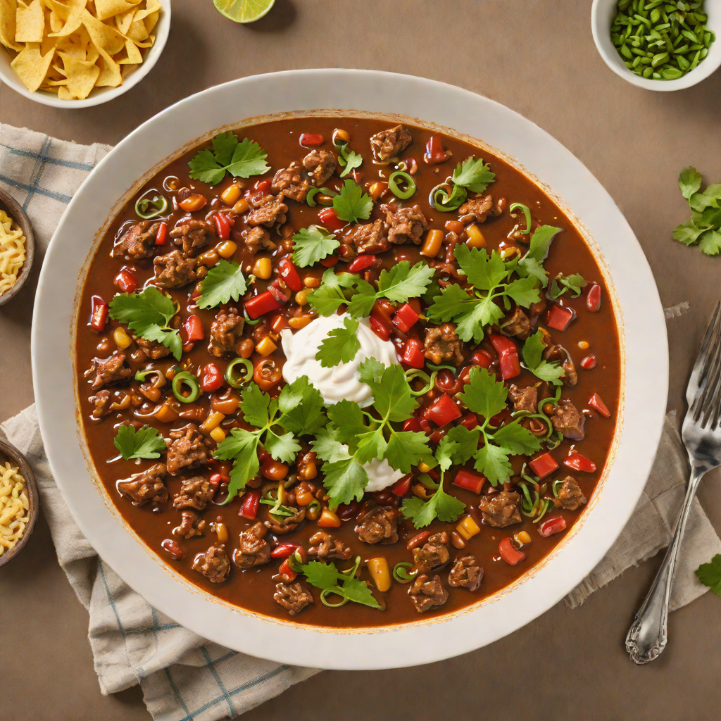 Slow-Cooked Beef Chili with Roasted Poblanos