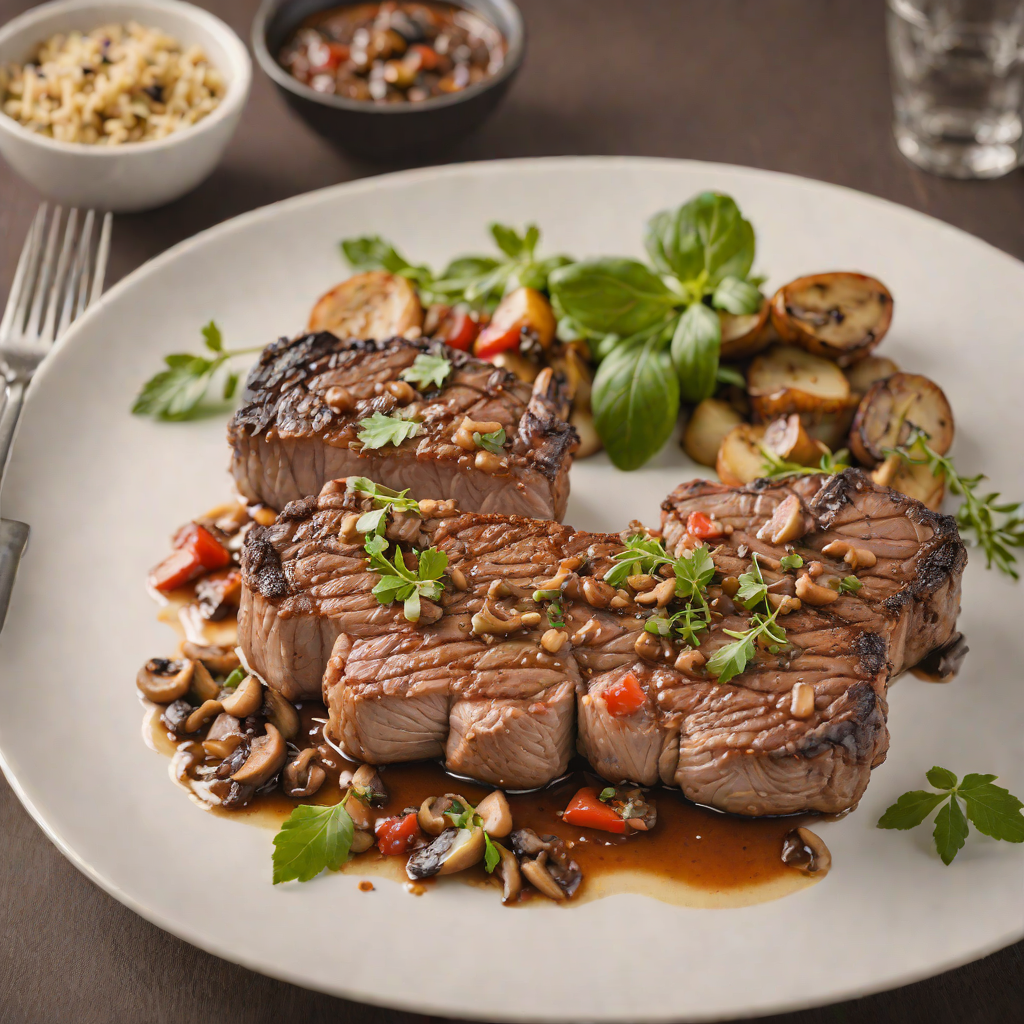 Steakhouse-Style Pan-Seared Ribeye with Mushroom Ragout