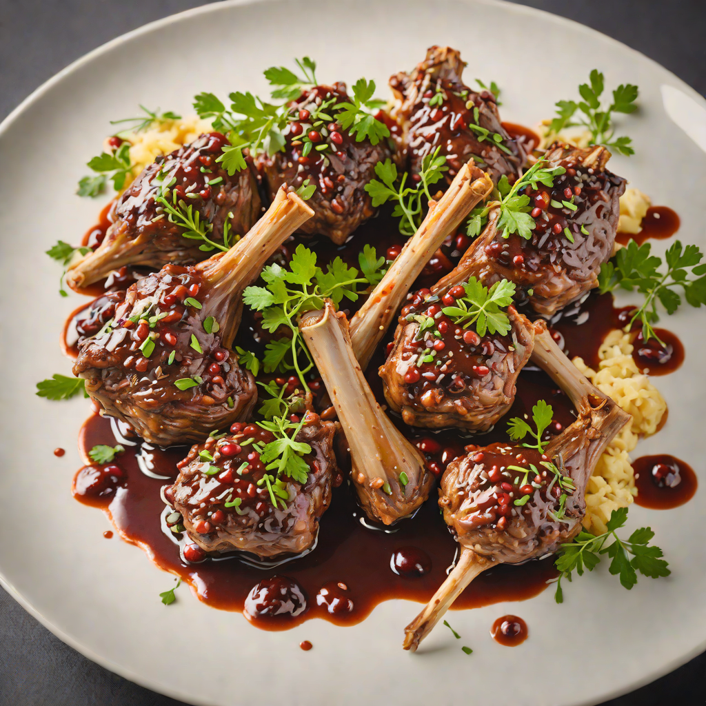 Slow-Cooked Lamb Shanks with Wattleseed and Shiraz Reduction