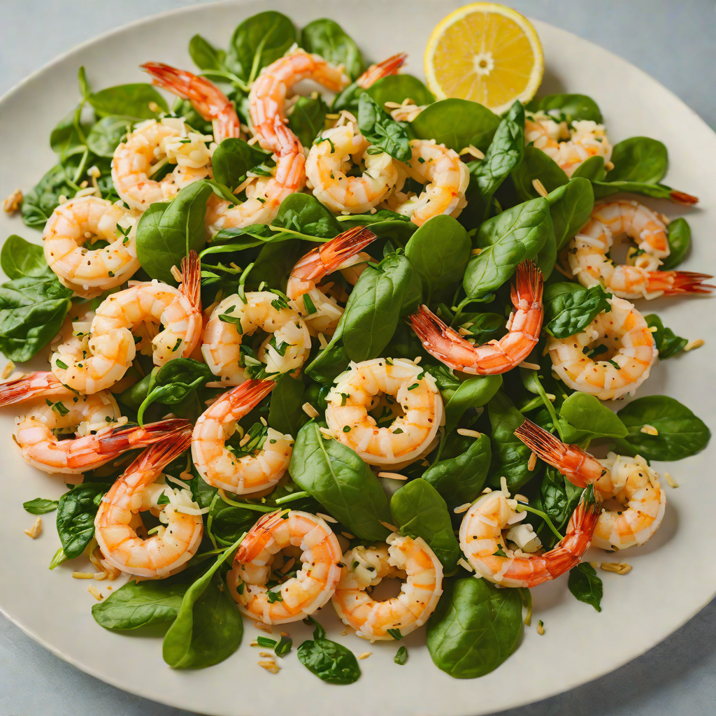 Sautéed Shrimp with Garlic, Lemon Zest, and Baby Spinach