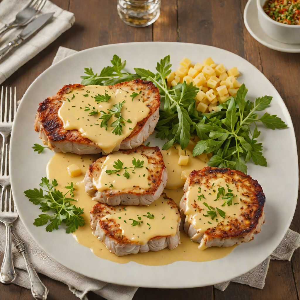 Pan-Seared Wisconsin Cheese and Herb-Stuffed Pork Chops