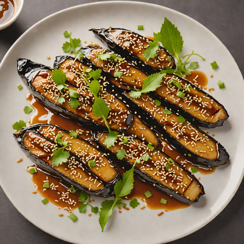 Sake-Glazed Miso Eggplant with Sesame and Scallions