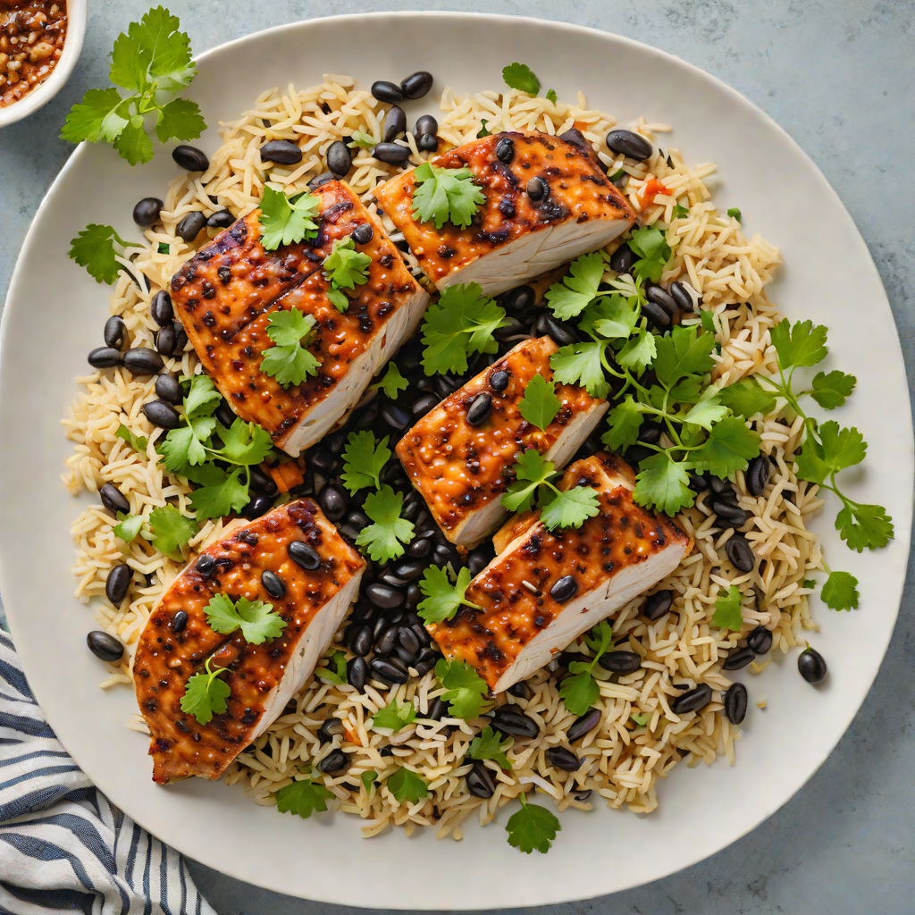 Pollo Asado Sheet Pan Roast with Black Beans and Cilantro Rice